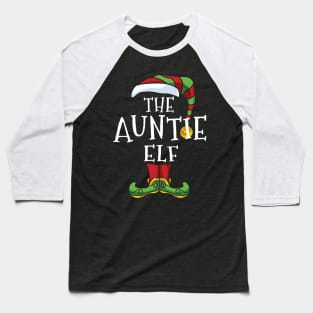 Auntie Elf Family Matching Christmas Group Gift Pajama Aunt Baseball T-Shirt